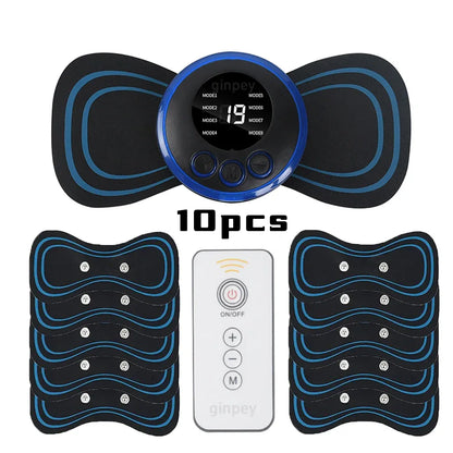 Mini Massager With 5 Pads Portable Electric Muscle Stimulator - Deep Tissue Management Device - Pulse Therapy For Back Shoulder Neck Leg - THE MILE MAKER DRIVER SHOP