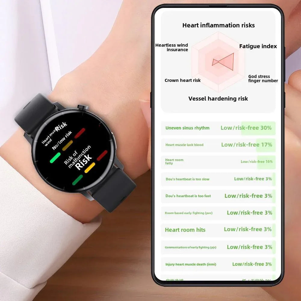 Smart Watch Non-Invasive Blood Glucose Body Temperature Blood Pressure Blood Oxygen Automatic Measurement ECG Ppg Blood Lipid Health Manager - THE MILE MAKER DRIVER SHOP