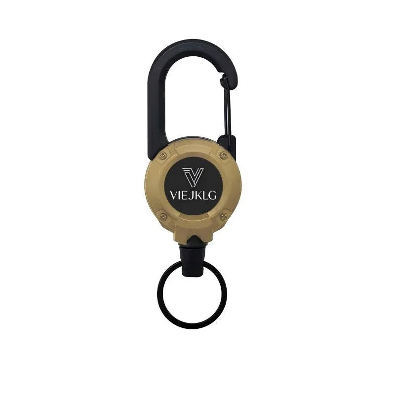 VIEJAKLG 3-in-1 Retractable Rope Carabiner Keychain, Strong Steel Wire Rope Buckle, Compact Outdoor Camping And Hiking Multifunctional Essential Item - THE MILE MAKER DRIVER SHOP
