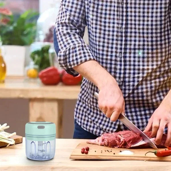 Mini Electric Garlic Chopper Ginger Chopper With 8.45OZ Capacity Cordless Garlic Mincer Food Chopper - THE MILE MAKER DRIVER SHOP