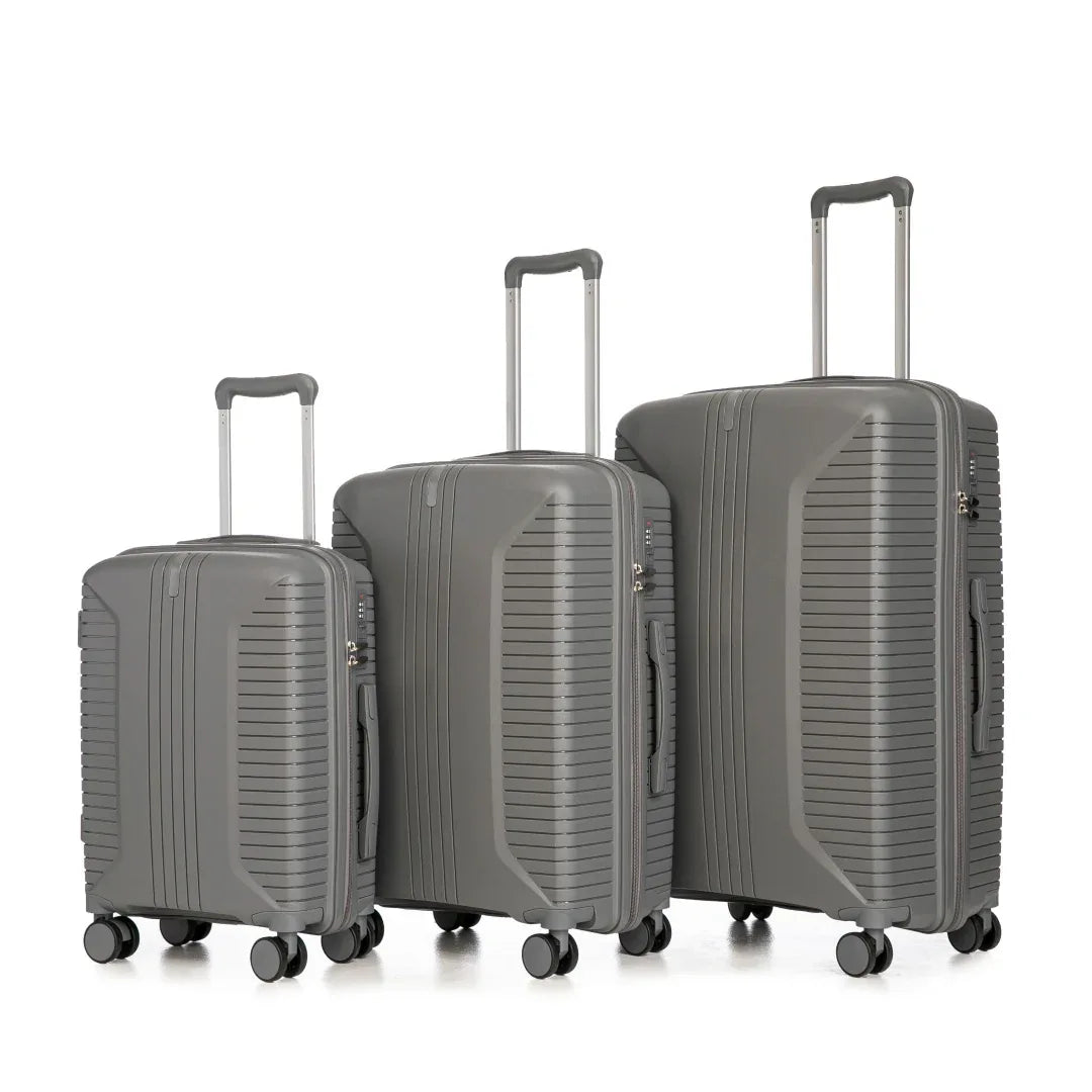 20 24 28 3 Pcs Set In PP Spinner Wheel Luggage, Carry On Suitcase, Matching Color, Combination Lock - THE MILE MAKER DRIVER SHOP