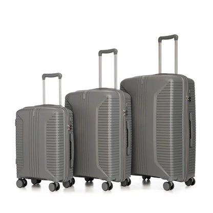 20 24 28 3 Pcs Set In PP Spinner Wheel Luggage, Carry On Suitcase, Matching Color, Combination Lock - THE MILE MAKER DRIVER SHOP