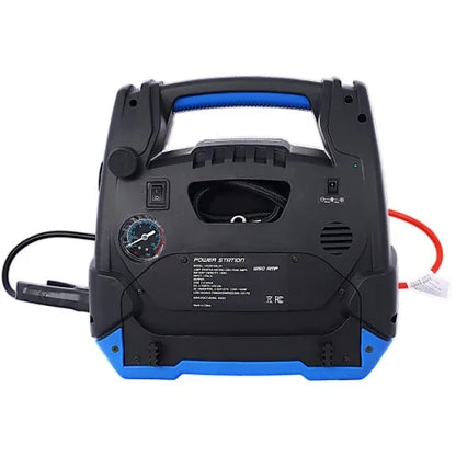 Rechargeable Jump Starter For Gas Diesel Vehicles - 1800 Amps With Air Compressor And AC, 12V DC, USB Power Station - THE MILE MAKER DRIVER SHOP