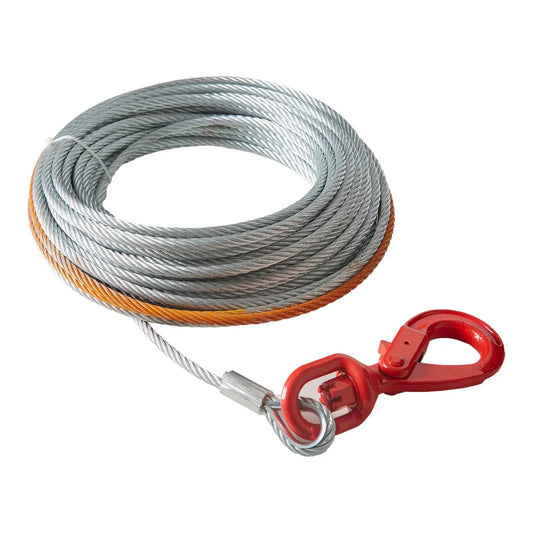 Galvanized Steel Winch Cable, 3/8 Inch X 100 Feet 15,200 Lbs Breaking Strength, Wire Winch Rope With Swivel Hook, Towing Cable Heavy Duty, Universal Fit For SUV, Large Off-Road Vehicle, Truck - THE MILE MAKER DRIVER SHOP