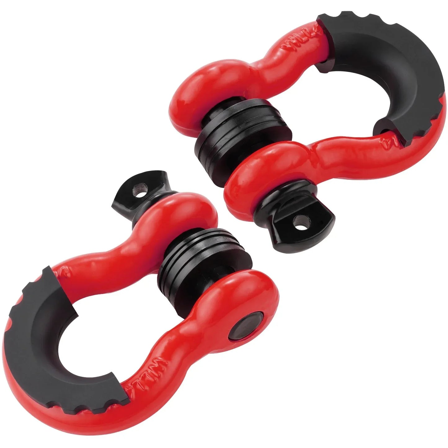 3/4" D-Ring Shackle, 2 Pack Alloy Steel Shackles 62832 Lbs (28.5 Ton) Break Strength With 7/8" Screw Pin, Isolators & Washers, Heavy Duty Off Road Vehicle Recovery Shackle For Jeep Truck, Red - THE MILE MAKER DRIVER SHOP