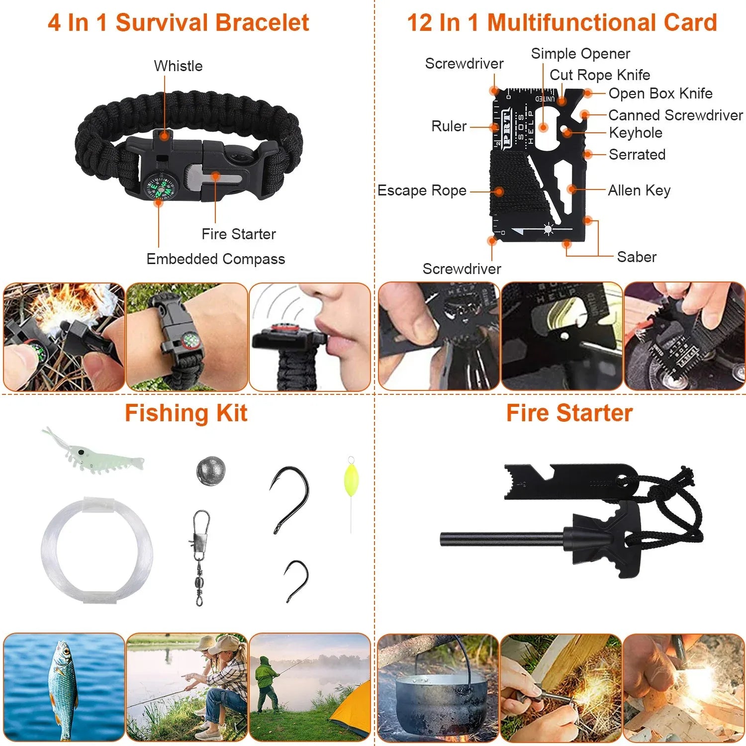 125Pcs Survival Kits Professional Emergency Survival Gear Tactical First Aid Kit Supplies For Outdoor Adventure Camping Hiking Hunting - THE MILE MAKER DRIVER SHOP