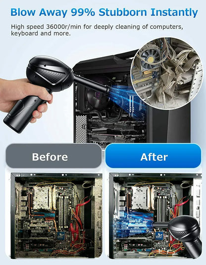 Rechargeable Air Duster Electric Cleaner Cleaning Blower For Car-PC-Keyboard-Pet - THE MILE MAKER DRIVER SHOP