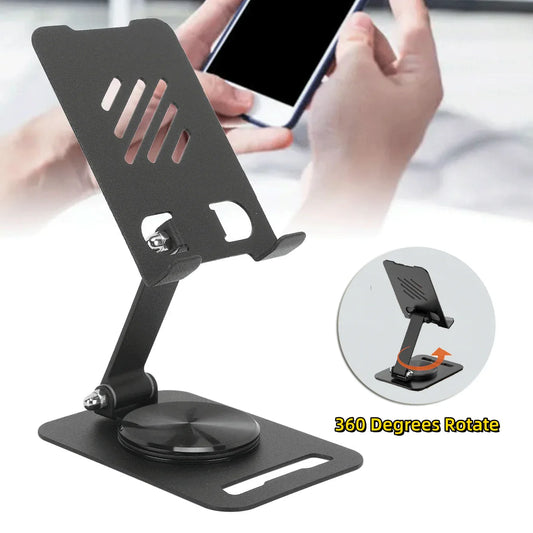 360 Degrees Rotate Metal Desk Mobile Phone Holder Stand For Phone Pad Adjustable Desktop Tablet Holderl Table Cell Phone Stand - THE MILE MAKER DRIVER SHOP