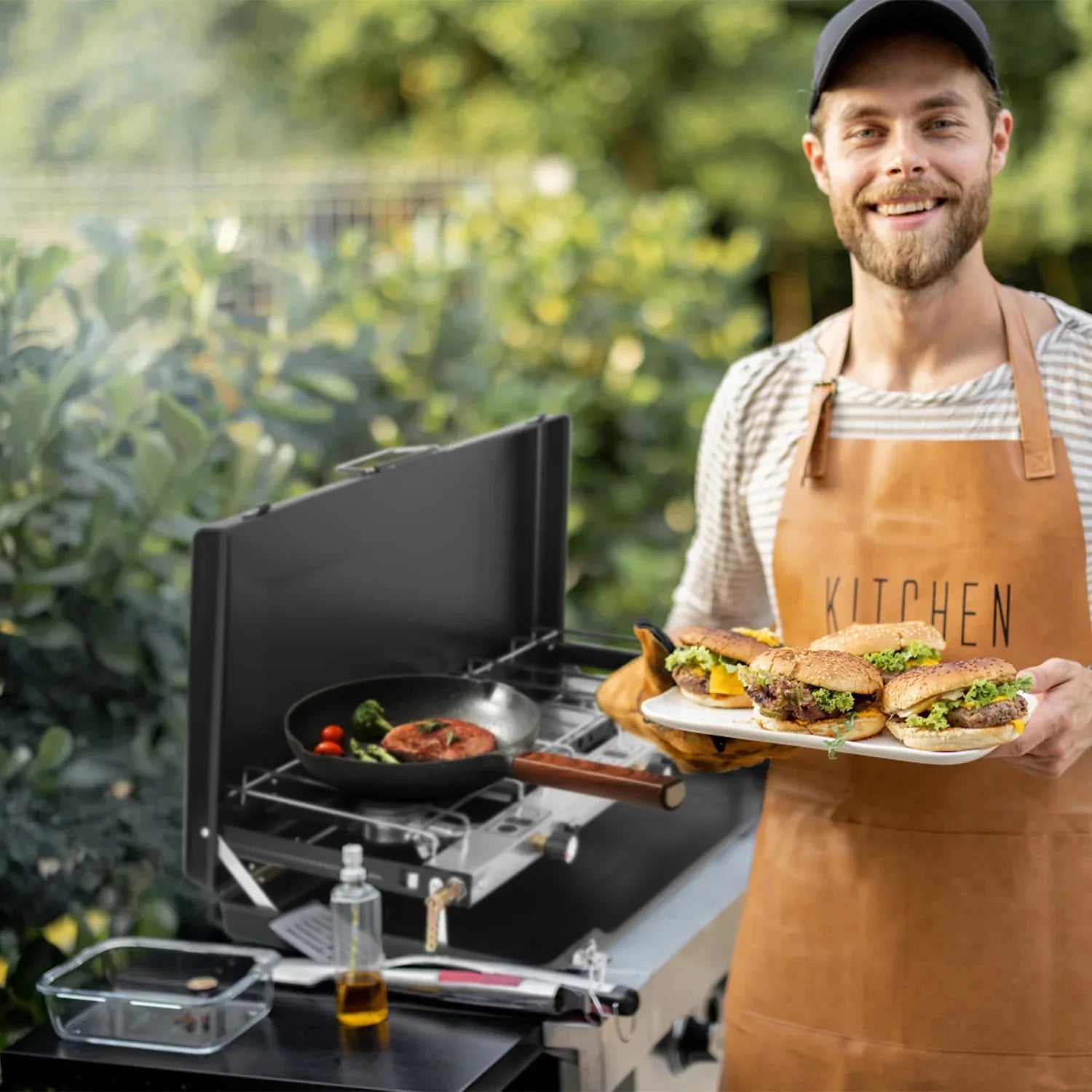 3 Burner Camping Stove 20000 BTU Portable Foldable Propane Stove With Toast Tray Windshield Portable Handle Outdoor Cooking Gas Stove For RV Camping BBQ Picnic - THE MILE MAKER DRIVER SHOP