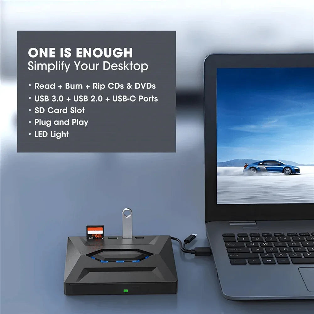 External CD DVD Drive USB 3.0 Writer Burner Player For PC Laptop Windows 11 10 - THE MILE MAKER DRIVER SHOP