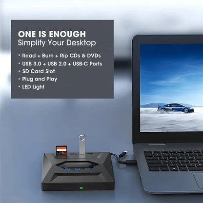 External CD DVD Drive USB 3.0 Writer Burner Player For PC Laptop Windows 11 10 - THE MILE MAKER DRIVER SHOP
