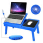Foldable Laptop Table Bed Notebook Desk With Cooling Fan Mouse Board LED Light 4 XUSB Ports Breakfast Snacking Tray - THE MILE MAKER DRIVER SHOP
