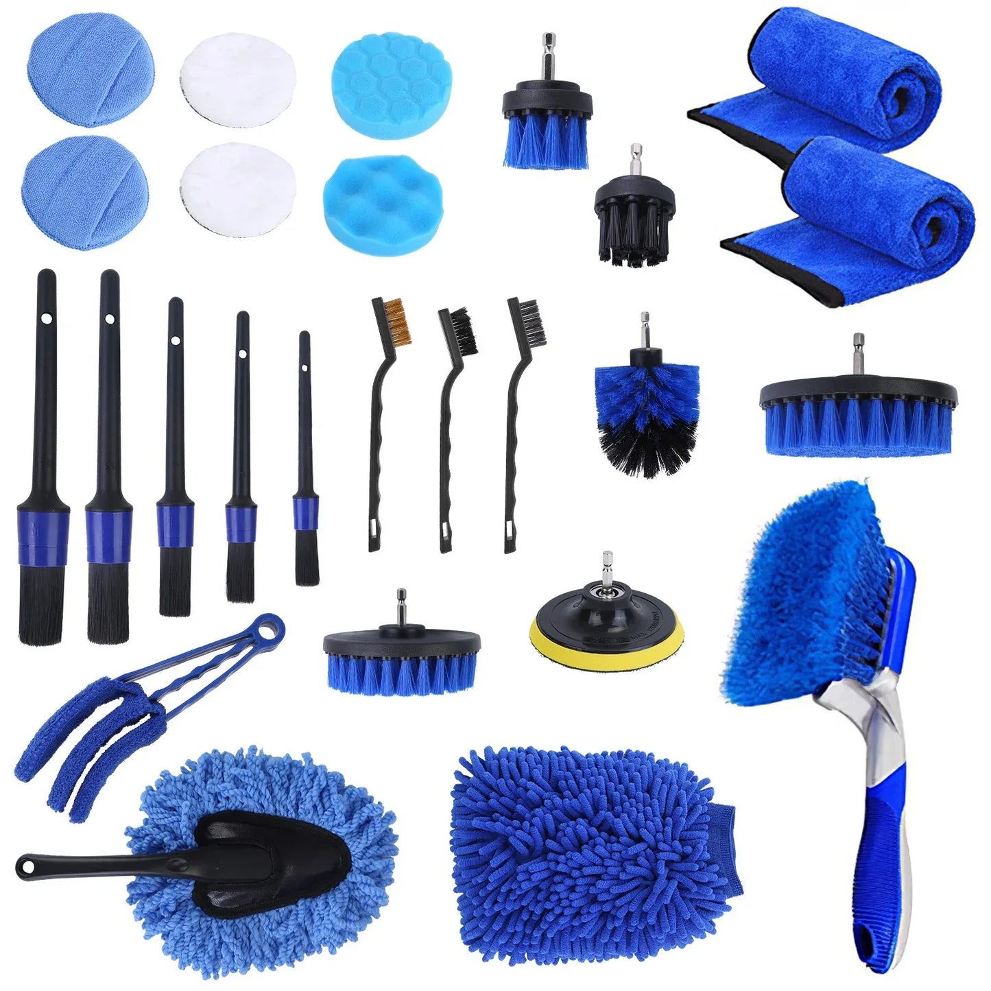 26Pcs Car Detailing Brush Kit Exterior Interior Car Cleaning Set Drill Brush Set Car Buffing Sponge Pads Kit For Cleaning Automobile Interior Exterior Wheels Dashboard - THE MILE MAKER DRIVER SHOP