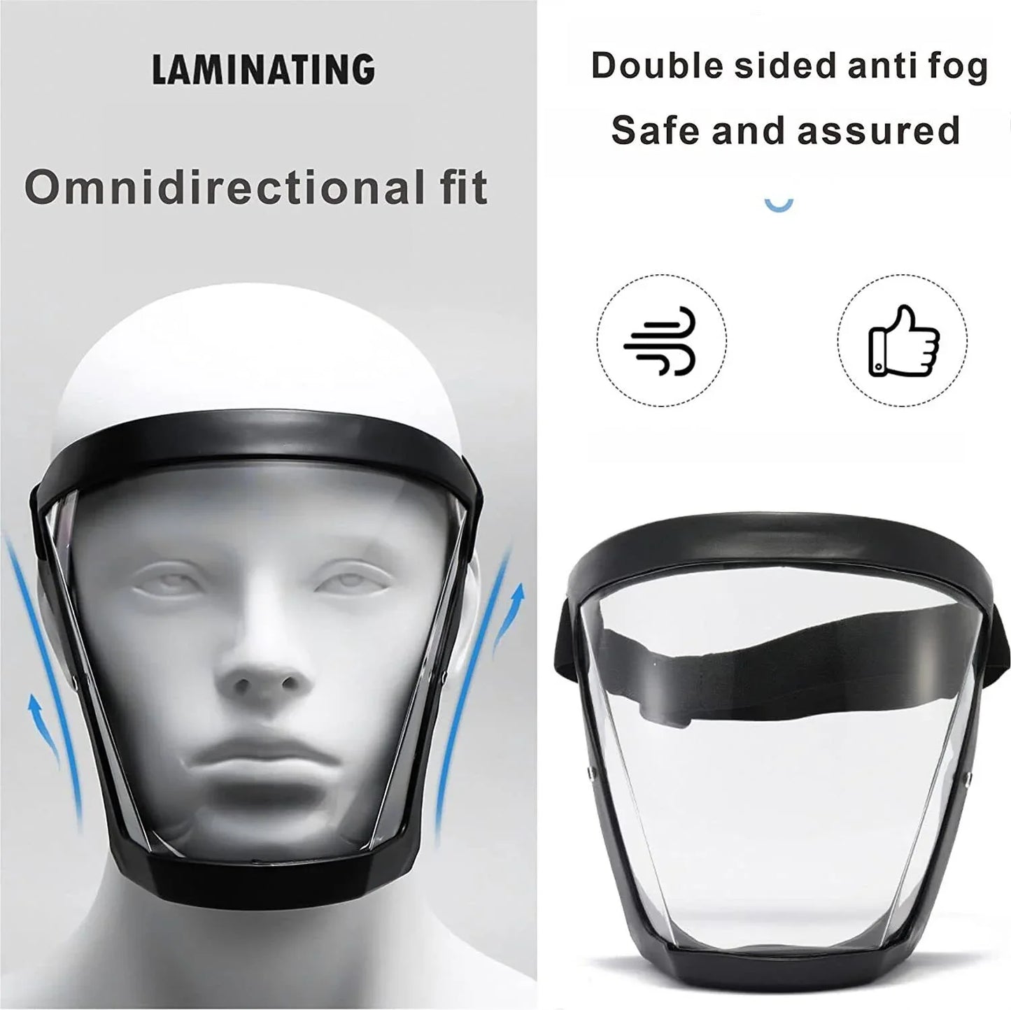 Full Face Anti-fog Clear Mask Reusable Super Protective Transparent Safety Cover - THE MILE MAKER DRIVER SHOP