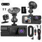 WiFi FHD 1080P Car Dash Cam 3 Channels Front Rear Inside Dash Camera With Loop Recording Reversing Visual 170° Wide Angle 64G Card Included - THE MILE MAKER DRIVER SHOP