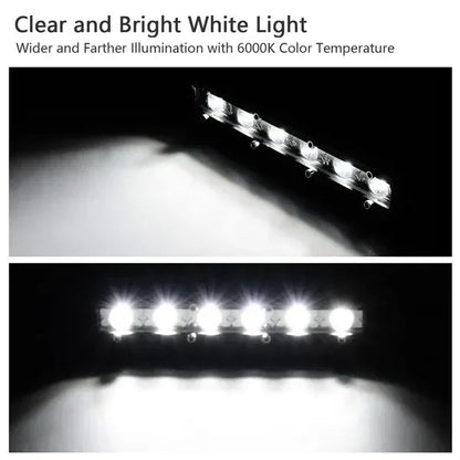 Light Bar Single Row Offroad Spot Lights 18W Ultra Slim Straight - THE MILE MAKER DRIVER SHOP