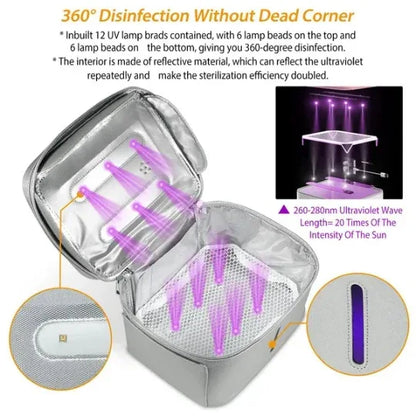 UV Disinfection Bag, Portable LED UV Sanitizer Box USB-Powered Travel UV Cleaner Bag - THE MILE MAKER DRIVER SHOP