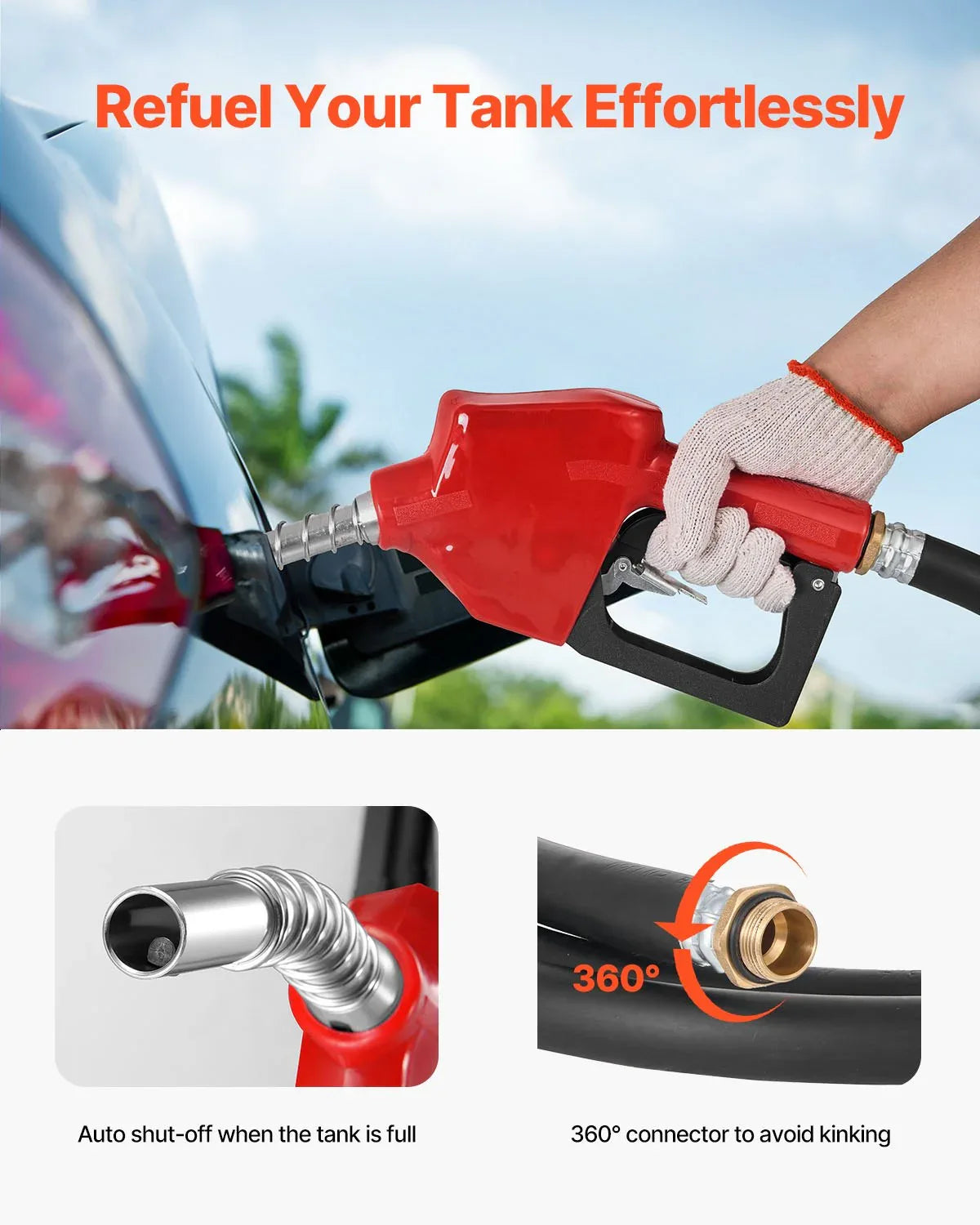 Portable Tank 58 Gal Fuel Tank With 12V Transfer 10 GPM Black - THE MILE MAKER DRIVER SHOP