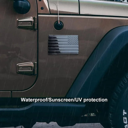 2PCS Metal USA Flag Sticker American Car Truck Decal Emblem Black - THE MILE MAKER DRIVER SHOP