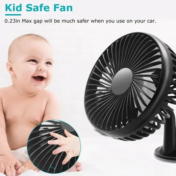 Car Cooling Fan Portable Rotatable USB Vehicle Fan Backseat Clip - THE MILE MAKER DRIVER SHOP