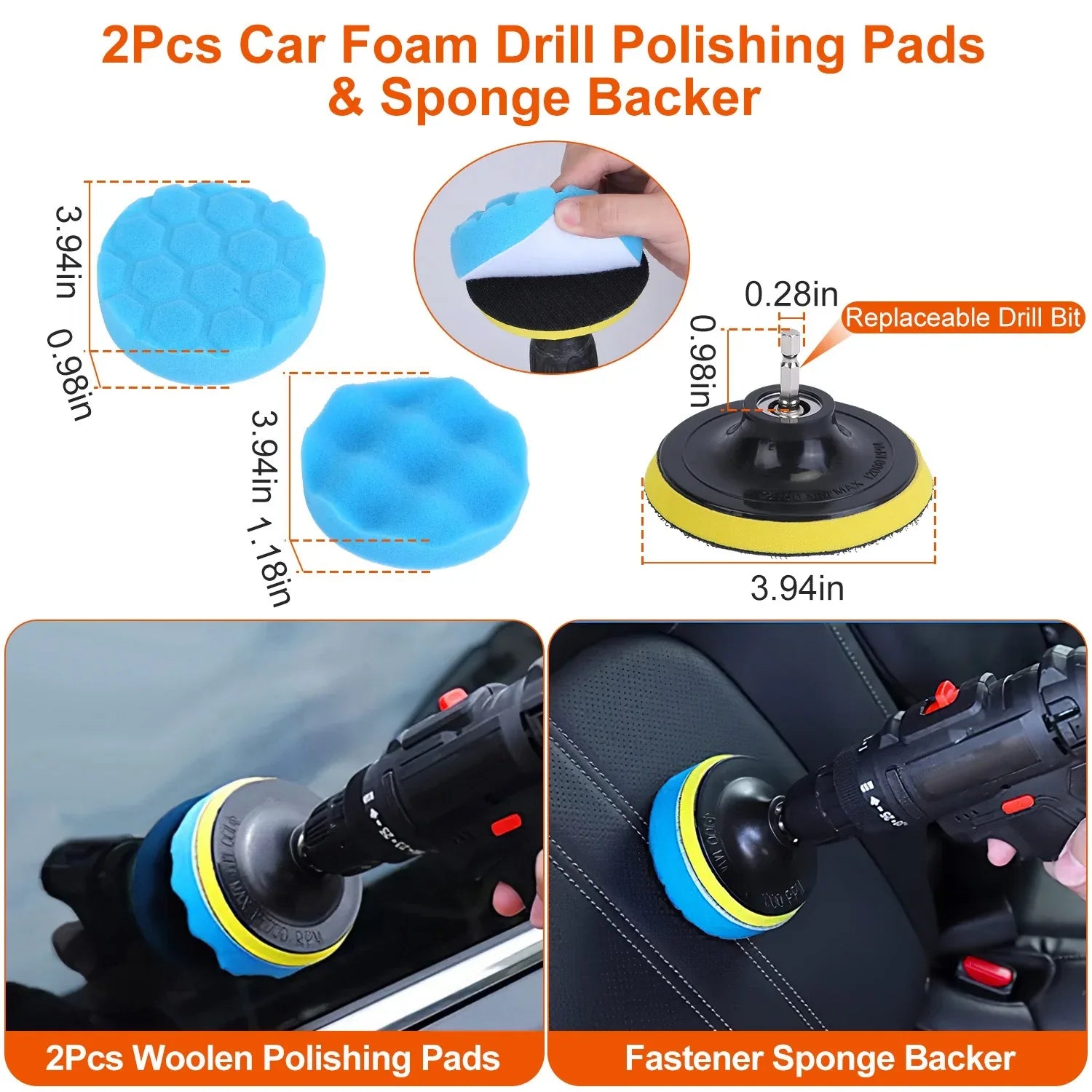 26Pcs Car Detailing Brush Kit Exterior Interior Car Cleaning Set Drill Brush Set Car Buffing Sponge Pads Kit For Cleaning Automobile Interior Exterior Wheels Dashboard - THE MILE MAKER DRIVER SHOP