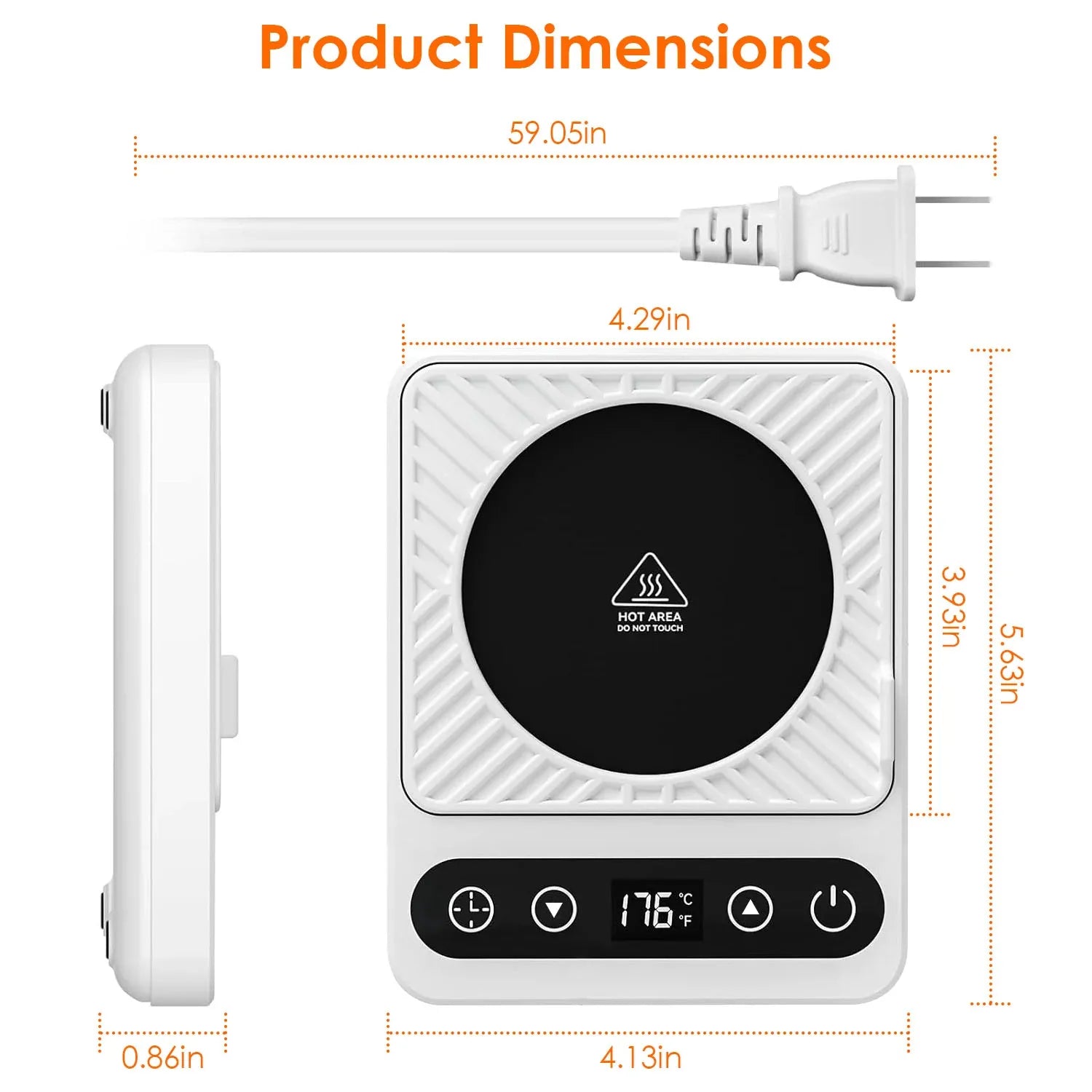 3 Colors Options -- 1Pc Desktop Electric Mug Warmer Auto Shut Off Timer Setting 6 Temperature Levels Cup Warmer For Milk Tea Cup Heating Plate - THE MILE MAKER DRIVER SHOP