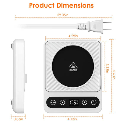 3 Colors Options -- 1Pc Desktop Electric Mug Warmer Auto Shut Off Timer Setting 6 Temperature Levels Cup Warmer For Milk Tea Cup Heating Plate - THE MILE MAKER DRIVER SHOP