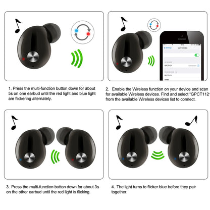 TWS True Wireless V4.2 Earbuds IPX4 In-ear Stereo Earphone Hands-free Deep Bass Earpiece With Mic Magnetic Charging Case 30Hrs Single Earbud Work Time Driving Business - THE MILE MAKER DRIVER SHOP