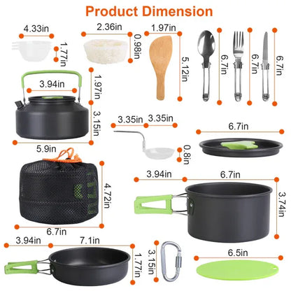 16 Camping Cookware Sets - THE MILE MAKER DRIVER SHOP