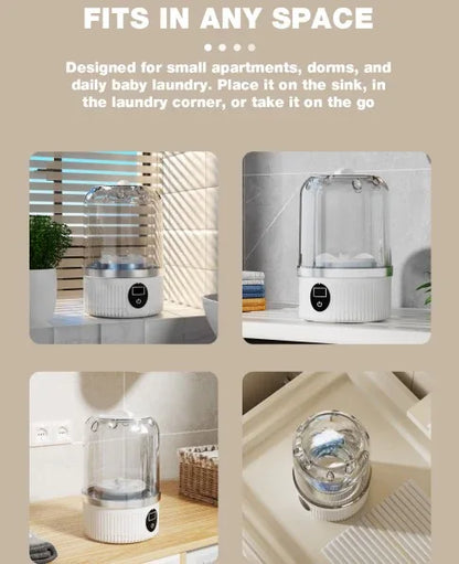 Portable Mini Washing Machine USB Rechargeable Travel Washer For Baby Clothes Underwear Socks Compact Foldable For RV Dorm Camping - THE MILE MAKER DRIVER SHOP