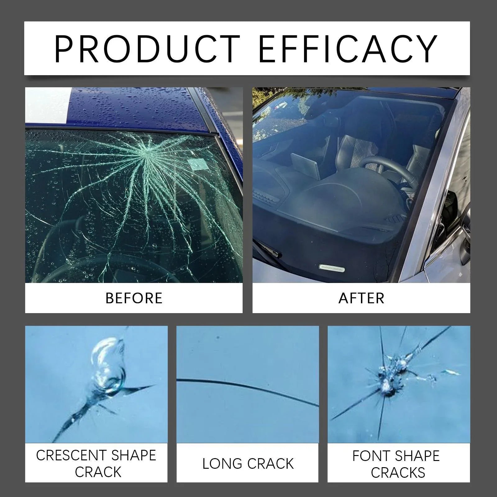 Holmont Car Windshield Crack Repair Kit Nano-repair Fluid Quickly Repairs Cracks For A Clear View And Safe Travel - THE MILE MAKER DRIVER SHOP
