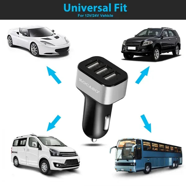 USB Car Charger 30W 5.5A 3 USB Port Cigarette Lighter Charger Adapter - THE MILE MAKER DRIVER SHOP