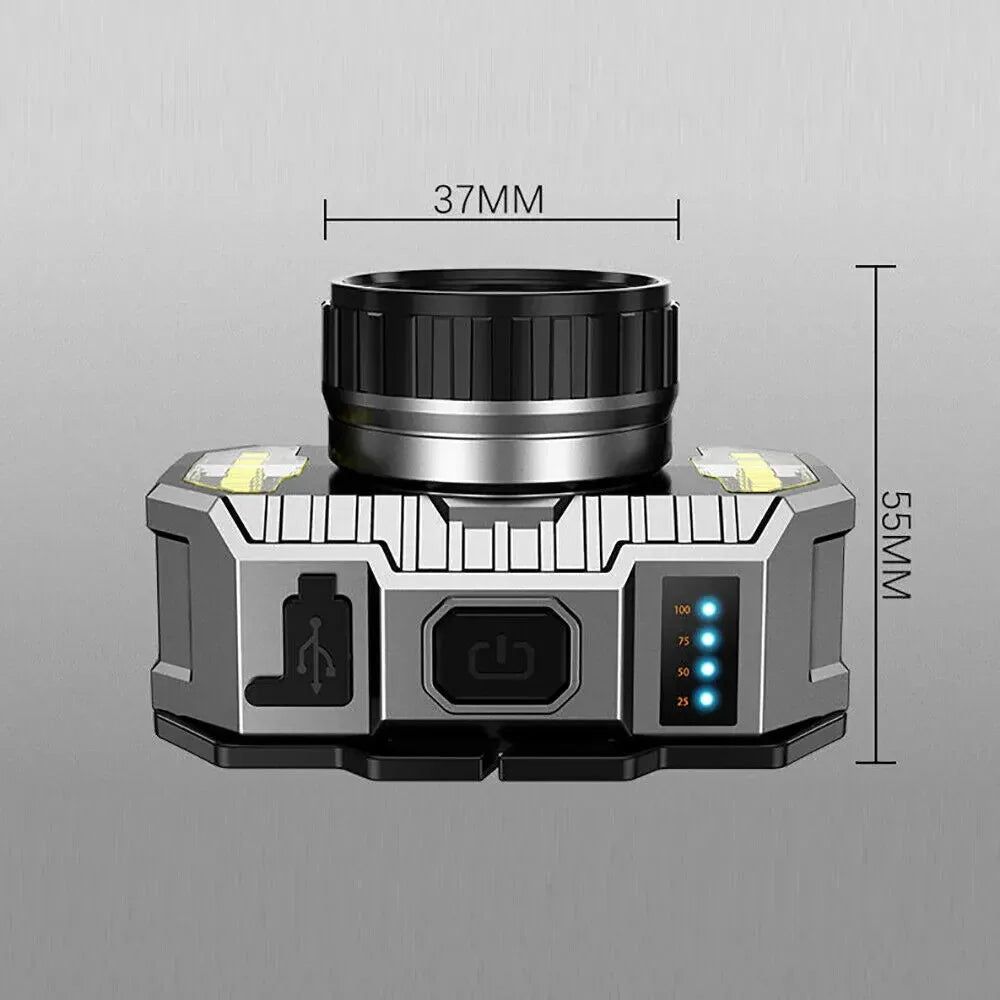 LED Headlight Flashlight Outdoor USB Charging Fishing Headlight Glare Is Suitable For Camping, Work, Maintenance, Car Maintenance, Decoration - THE MILE MAKER DRIVER SHOP