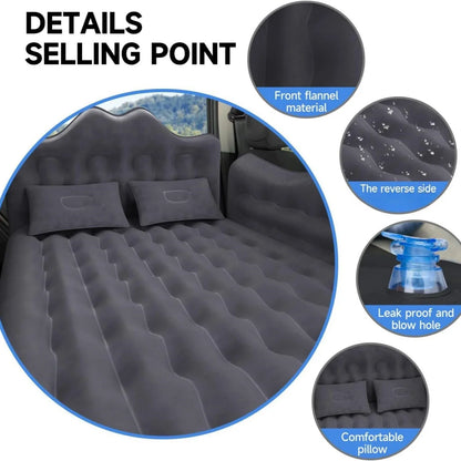 Car Air Mattress, Inflatable SUV Truck Air Mattress Back Seat Camping Bed Thickened Car Sleeping Pad For Travel, Car Bed SUV Mattress With 2 Pillows - THE MILE MAKER DRIVER SHOP