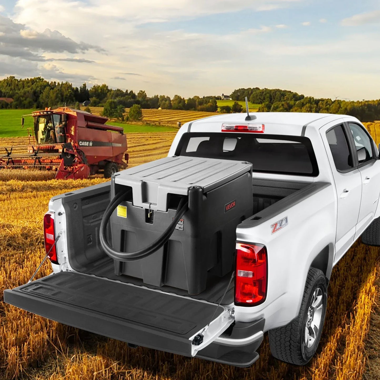 Portable Tank 58 Gal Fuel Tank With 12V Transfer 10 GPM Black - THE MILE MAKER DRIVER SHOP