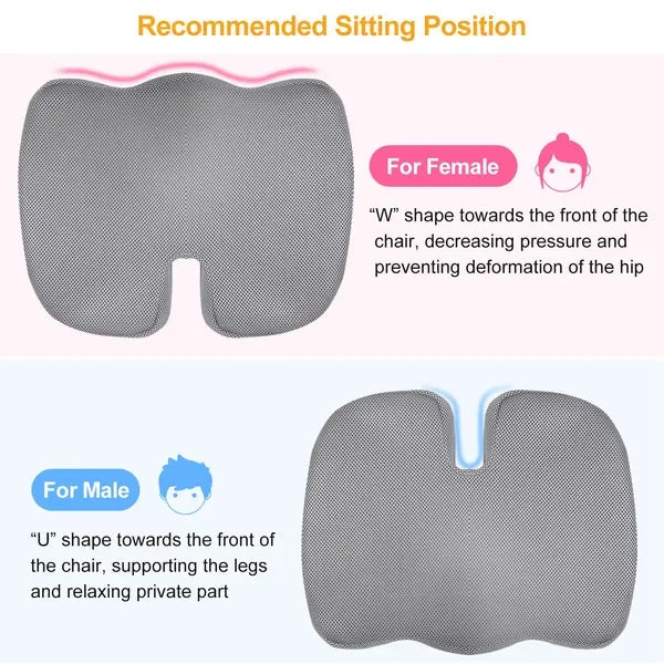 Seat Cushion Coccyx Orthopedic Memory Foam Cushion Tailbone Hip Support Chair Pillow For Office Car Seat - THE MILE MAKER DRIVER SHOP