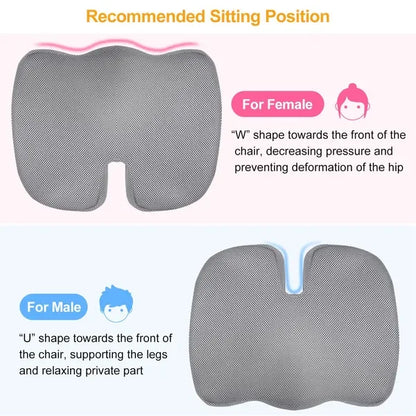 Seat Cushion Coccyx Orthopedic Memory Foam Cushion Tailbone Hip Support Chair Pillow For Office Car Seat - THE MILE MAKER DRIVER SHOP