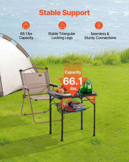 2ft Folding Portable Camping Table Aluminum Outdoor Table Adjustable Height - THE MILE MAKER DRIVER SHOP