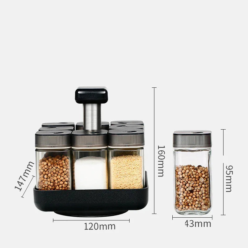 Spice Jar Glass Organizer Pepper Seasoning Container Kitchen - THE MILE MAKER DRIVER SHOP