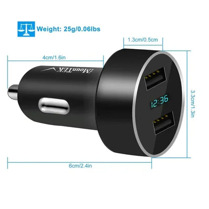 Dual USB Car Charger Adapter Aluminum Alloy Fast Car Charging - THE MILE MAKER DRIVER SHOP