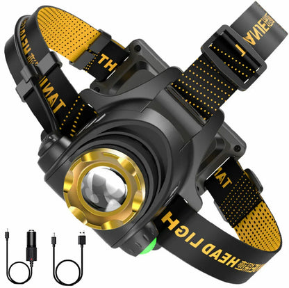 LED Headlamp Rechargeable Head Torch Zoom Headlight Lamp Powerful Flashlight Fishling Driving Camping Light With 3 Modes Work Light - THE MILE MAKER DRIVER SHOP