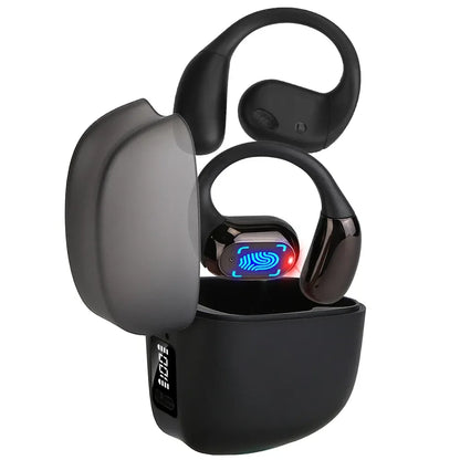 Wireless V5.4 Open Ear Earbuds With Earhook LED Display Charging Case IPX5 Waterproof 300Hrs Standby Time Touch Control Stereo Sport Headphones For Workout Running - THE MILE MAKER DRIVER SHOP