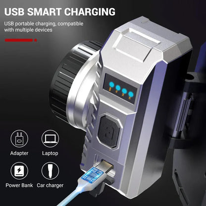 LED Headlight Flashlight Outdoor USB Charging Fishing Headlight Glare Is Suitable For Camping, Work, Maintenance, Car Maintenance, Decoration - THE MILE MAKER DRIVER SHOP
