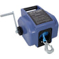 12v 3500lbs Trailer Winch,Reversible Electric Winch, For Boats Up To 5000 Lbs.,with Synthetic Rope,with Extra Pulley Hook,power In And Power Out,with Manual Function.blue Plastic Casing - THE MILE MAKER DRIVER SHOP