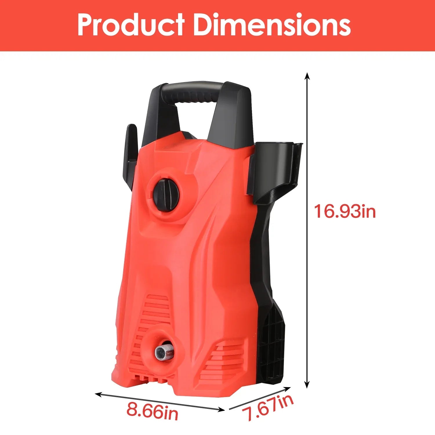 1Pc Electric High Pressure Washer 1740PSI Powerful Car Washer Pressure Cleaner With Adjustable Spray Nozzle Soap Dispenser IPX5 Waterproof For Patio Garden Driveway - THE MILE MAKER DRIVER SHOP