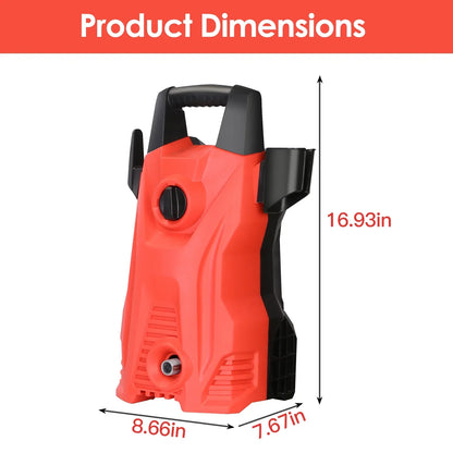 1Pc Electric High Pressure Washer 1740PSI Powerful Car Washer Pressure Cleaner With Adjustable Spray Nozzle Soap Dispenser IPX5 Waterproof For Patio Garden Driveway - THE MILE MAKER DRIVER SHOP