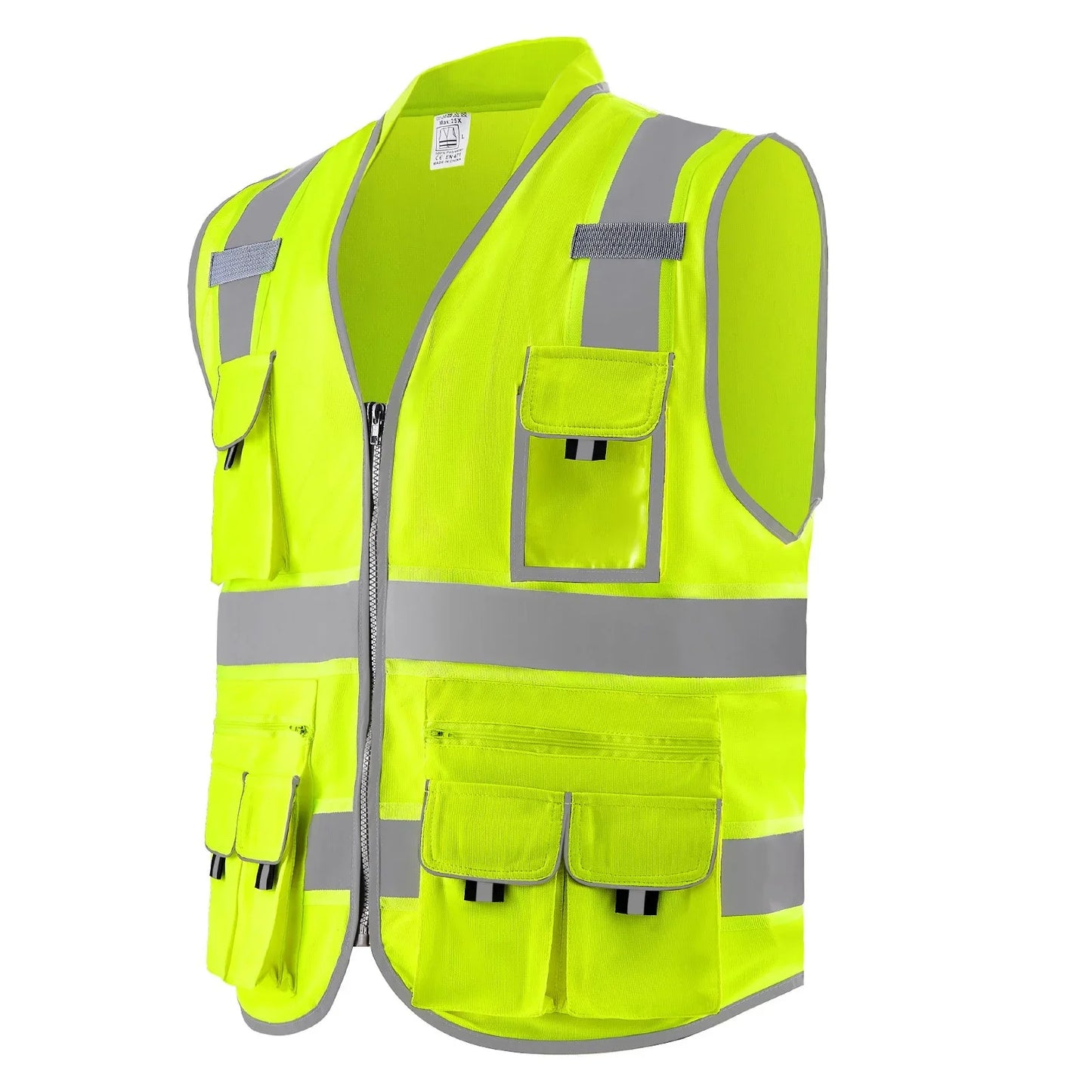 Safety Vest Reflective Yellow Work Vest With 10 Pockets For Men & Women - THE MILE MAKER DRIVER SHOP
