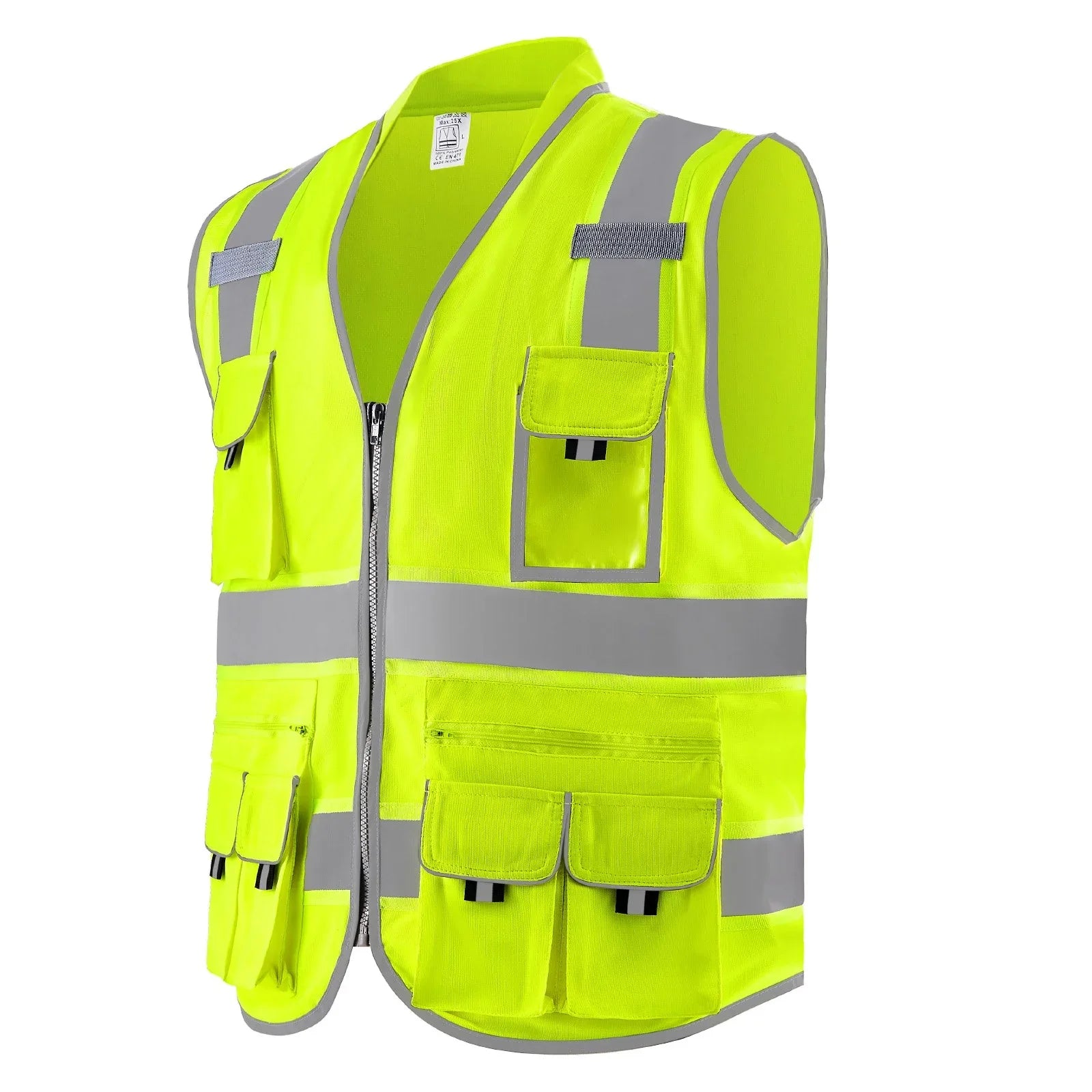 Safety Vest Reflective Yellow Work Vest With 10 Pockets For Men & Women - THE MILE MAKER DRIVER SHOP