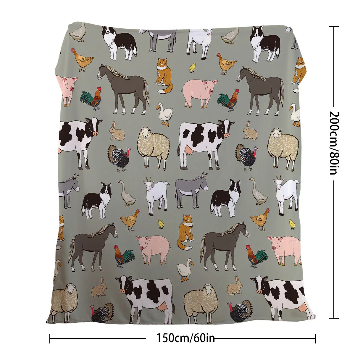 Various Animals Blanket Soft Pig Horse Durable Comfortable Blanket Women Birthday Gift Home Decoration Sofa Couch Office Bed Camping Travel 75x100cm 130x150cm 150x200cm - THE MILE MAKER DRIVER SHOP