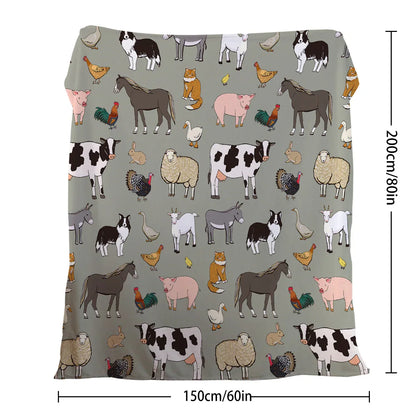Various Animals Blanket Soft Pig Horse Durable Comfortable Blanket Women Birthday Gift Home Decoration Sofa Couch Office Bed Camping Travel 75x100cm 130x150cm 150x200cm - THE MILE MAKER DRIVER SHOP